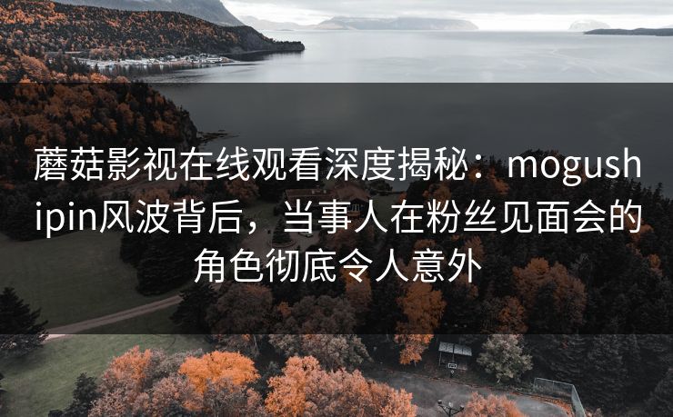 蘑菇影视在线观看深度揭秘：mogushipin风波背后，当事人在粉丝见面会的角色彻底令人意外
