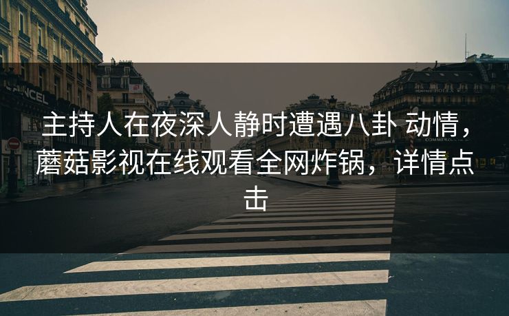 主持人在夜深人静时遭遇八卦 动情，蘑菇影视在线观看全网炸锅，详情点击